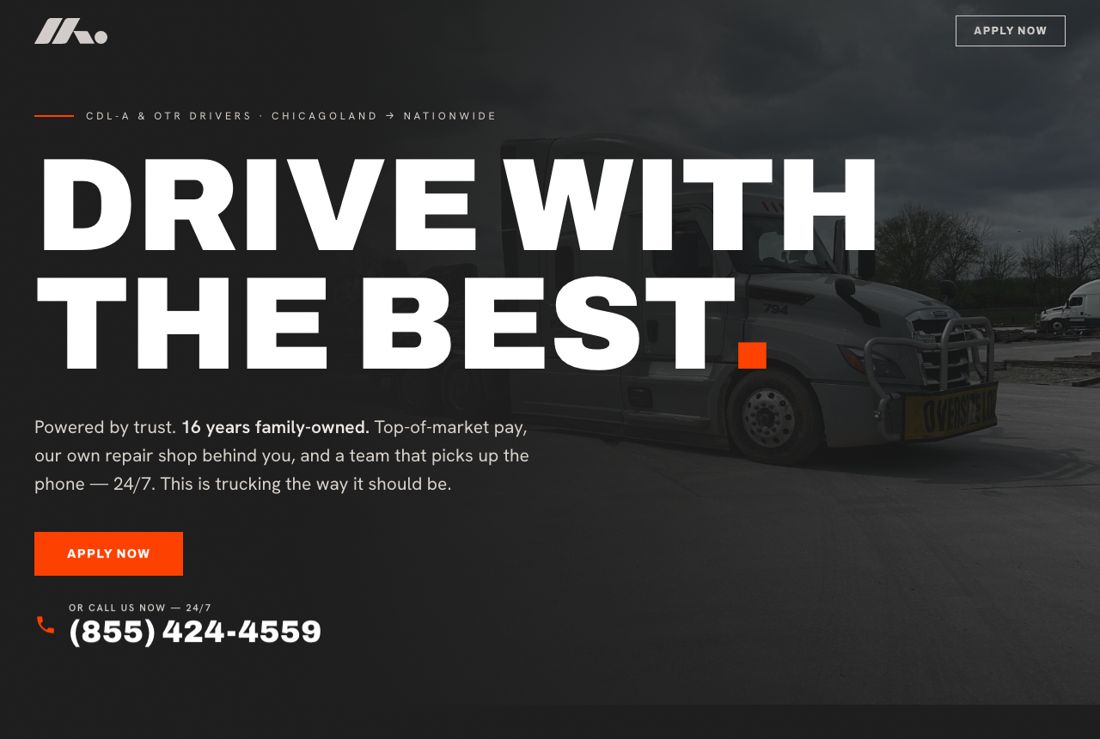 IKO Express trucking driver-recruitment website built by K94 Web