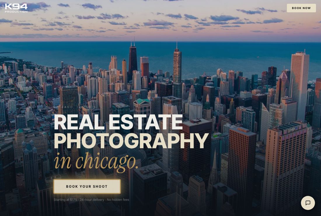 K94 Production real estate photography website built by K94 Web